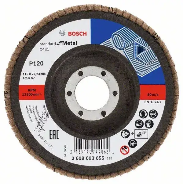 BOSCH 2608603655 Lamelový brusný kotouč X431, Standard for Metal 115 mm, P120 Exkluzív ajánlat