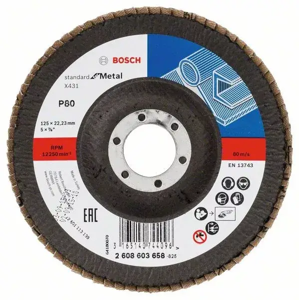 Árengedmény BOSCH 2608603658 Lamelový brusný kotouč X431, Standard for Metal 125 mm, P80