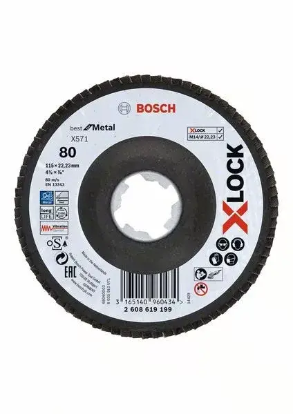 Árcsökkenés BOSCH 2608619199 Lamelový kotouč Best for Metal X571, lomený, pr. 115 mm, P80