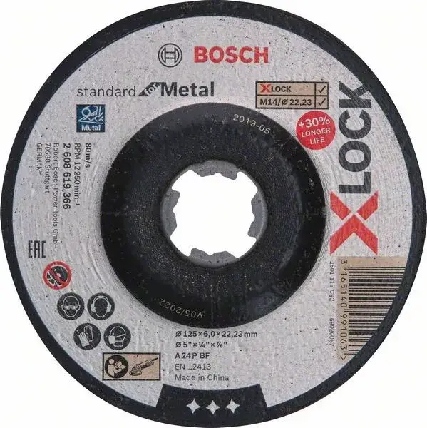 BOSCH 2608619366 X-LOCK brusný kotouč Standard for Metal 125×6 mm T27 Végkiárusítás