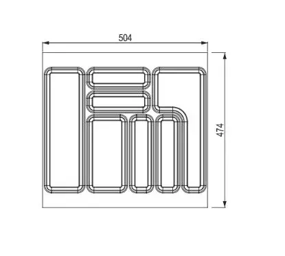 Prémium StrongIn Evőeszköztartó 504x474 mm StrongBox szürke