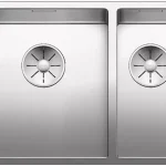 BLANCO 521609 Mosogató Claron 340/180-U selyem fényű nemesa.InFino rúd nélkül Outlet