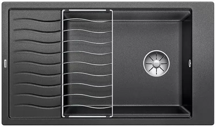 Biztonságos fizetés BLANCO 525886 Mosogató ELON XL 8 S fekete SILGRANIT® PuraDur®,excenter nélkül