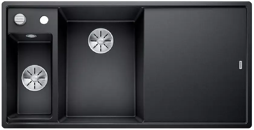BLANCO 525849 mosogató AXIA III 6 S fekete SILGRANIT® PuraDur® InFino excenterre Legnépszerűbb