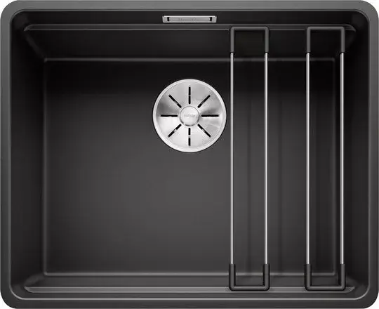 Biztonságos fizetés BLANCO 526349 Mosogató ETAGON 500-F fekete excenter nélkül Silgranite InFino
