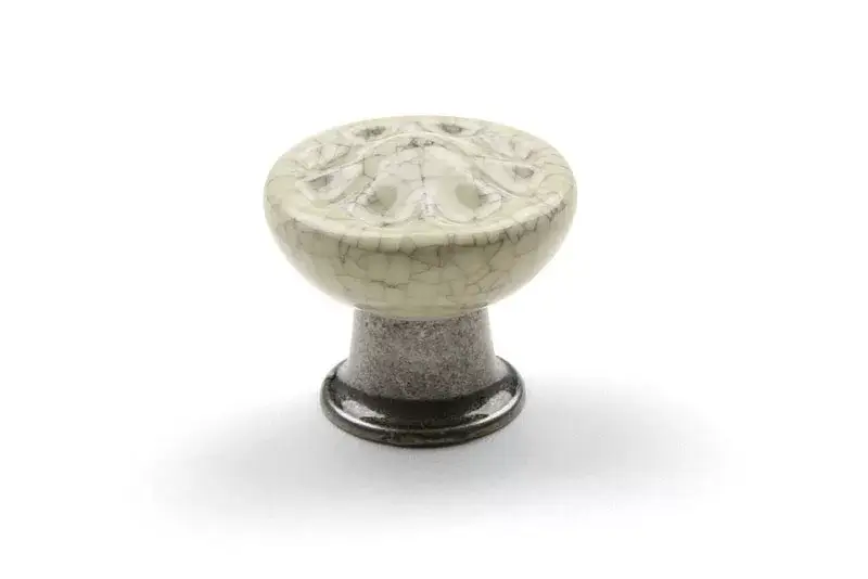 Kiárusítás TULIP Bútorgomb Country ófekete/porcelán bézs