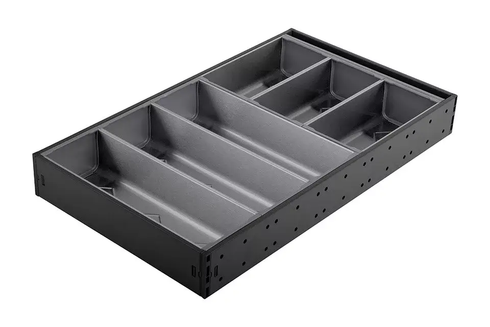 Szezonális akció StrongMax evőeszköztartó készlet 'M=500, SZ=276 mm fekete, 3+2 tálakkal
