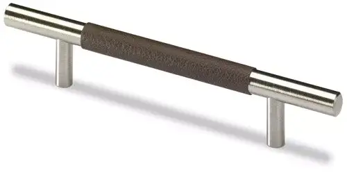 Prémium HETTICH 9070148 fogantyú Bytantia 220/160 mm sötétbarna bőr nemesacél imitáció