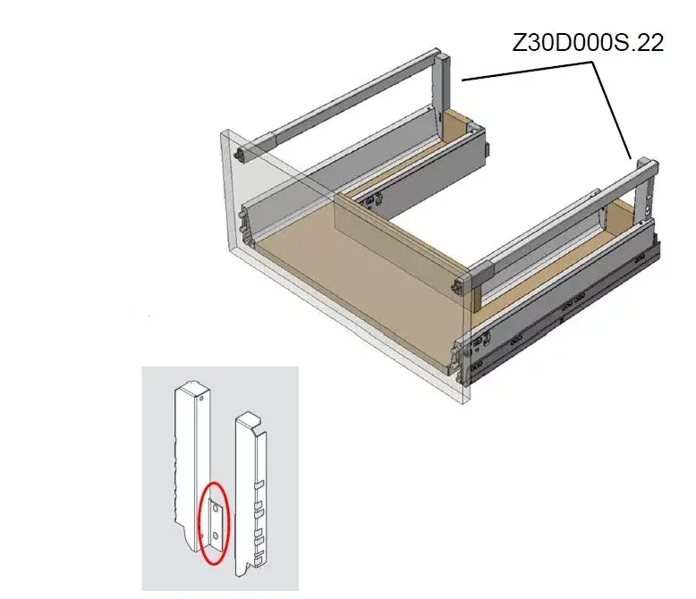 Vedd meg online BLUM Z30D000S.22 hátlap tartó fiókokhoz mosogató alá, D, J+B, szürke