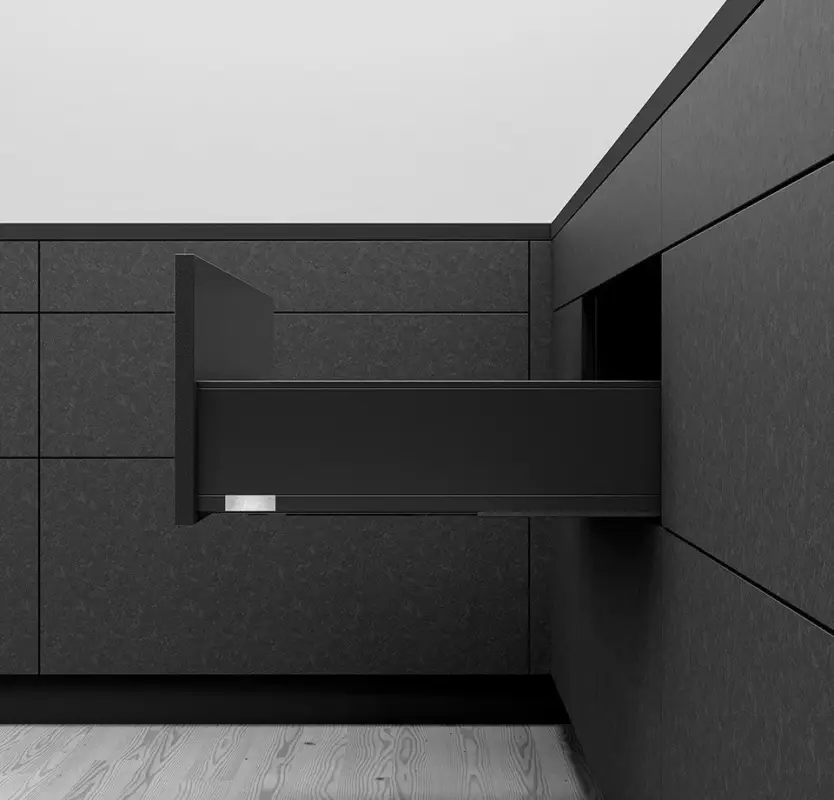 Szezonális akció K-BLUM Legrabox K 400mm/40 kg, Blumotion/TOB, karbon fekete CS-M, csavar