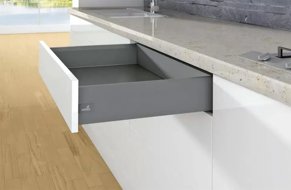 K-HETTICH Arcitech, front kihuzású, antracit, 500/126, 40kg, SiSy Akció