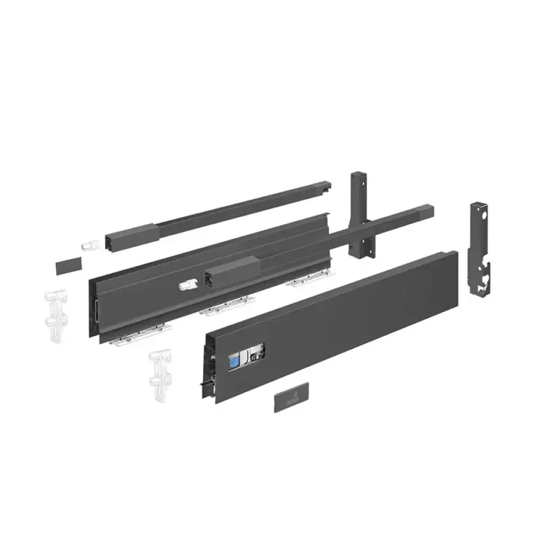 Újdonság HETTICH 9307231 Atira flexi szett komplett 300/176 antracit reling előlaprögzítő