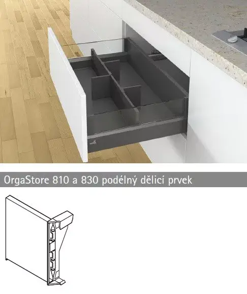 HETTICH 9278249 OrgaStore 810/830 elválasztó elem antracit Árcsökkenés
