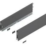 Szuper akció BLUM 470K4002S oldalfal MERIVOBOX K 400 mm, sotét szürke, OG-M
