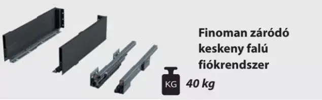 GM_5064_ANT Antracit Finoman záródó keskeny falú fiókrendszer 90/450 mm Akciós ár