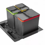 AxiSpace 600 mm, Beépíthető szelektív hulladékgyűjtő, 3 tartályos, fedelekkel Szuper akció