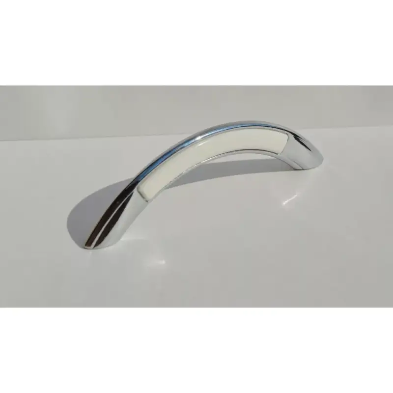 Metall-Kunststoff-Möbelgriff, chrom-weiß, Bohrungsgröße 96 mm Gyors szállítás
