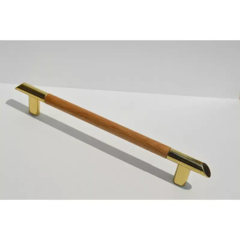 Metall-Holz-Möbelgriff, klassische Eiche-Gold-Kombination, Bohrungsgröße 160 mm Korlátozott ajánlat