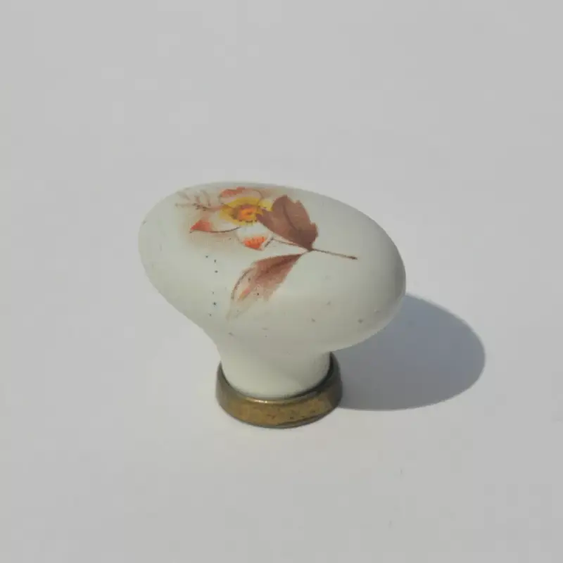 Szuper ajánlat Möbelknopf aus Porzellan in Beige mit Blumenmotiv