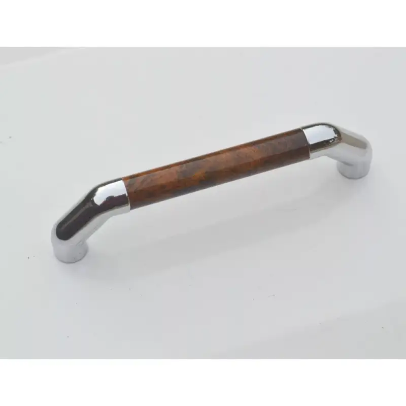 Bestseller Kunststoff-Möbelgriff, Farbe silber-braun, Lochabstand 96 mm