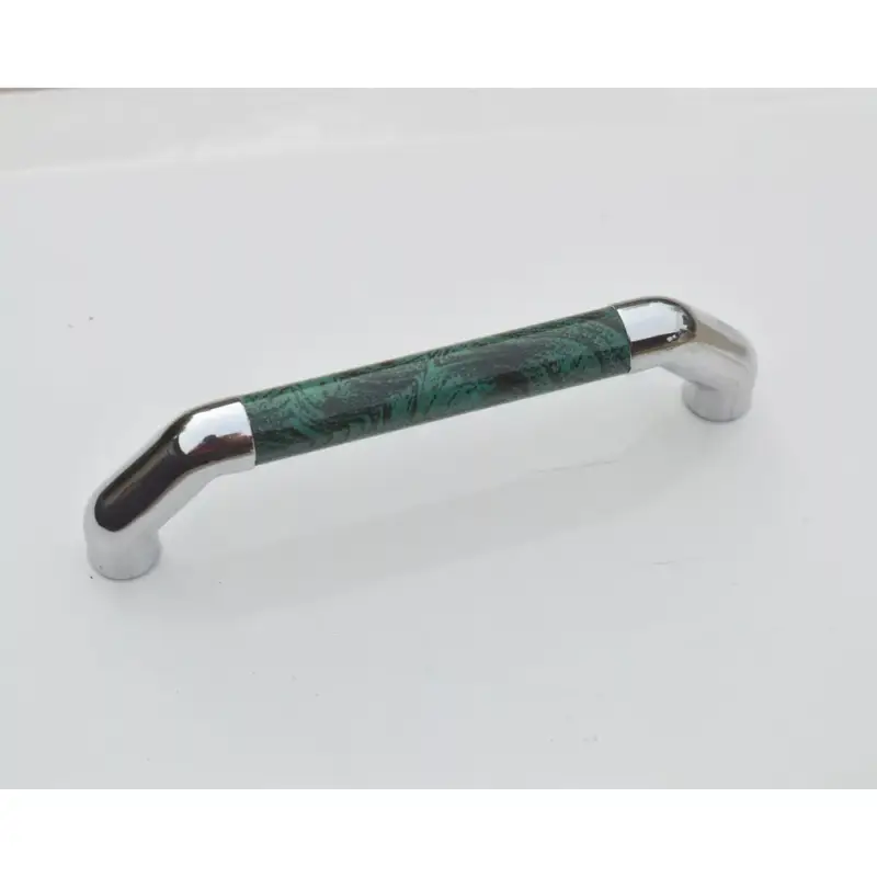 Kunststoff-Möbelgriff, Farbe silber-grün, Lochabstand 96 mm Expressz szállítás