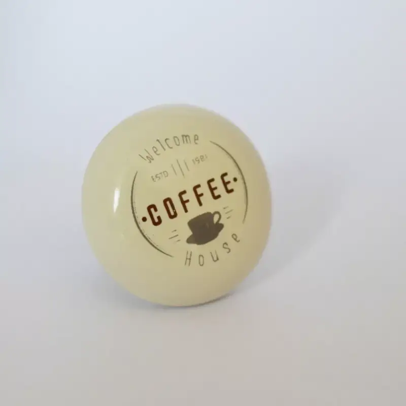 Outlet BEIGEFARBENES PORZELLAN - KAFFEEAUFSCHRIFT, BRONZESOCKEL