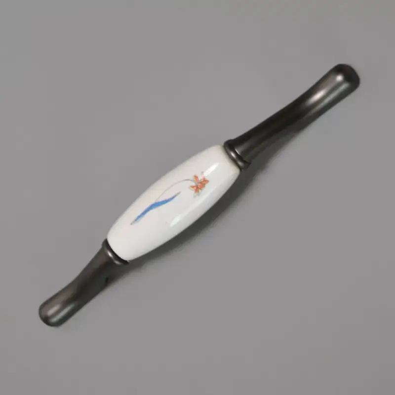 ANTRACIT Metallspitzen - Weißes Porzellan, Blumenmotiv, 96 und 128 mm Lochabstand Újdonság