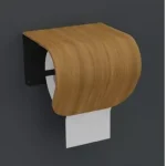 Biztonságos fizetés Individuell gestalteter Toilettenpapierhalter, lackierte Eiche, gebogenes Sperrholz