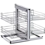 Bestseller GM10010 Magic Corner – Innenmetallgitter für Eckschränke, chromfarben