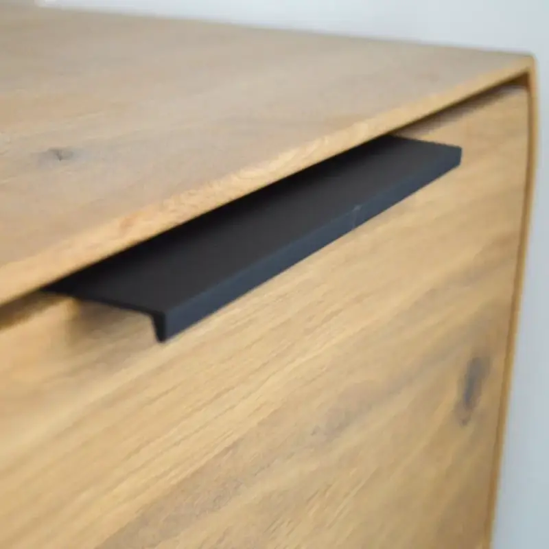 Árengedmény Metall-Möbelgriff, Kantenmontage, schwarz, 256 mm Lochabstand