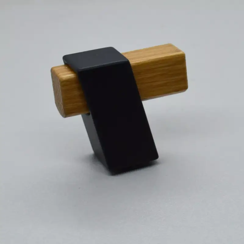 Legkelendőbb BEAM Z324_0_42, Möbelknöpfe und Haken aus lackiertem Metall und Eiche, mit 42,5 mm Holzteil