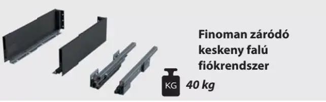 Antracit Schmalwandiges Schubkastensystem mit Feineinzug 122/500 mm Korlátozott ajánlat