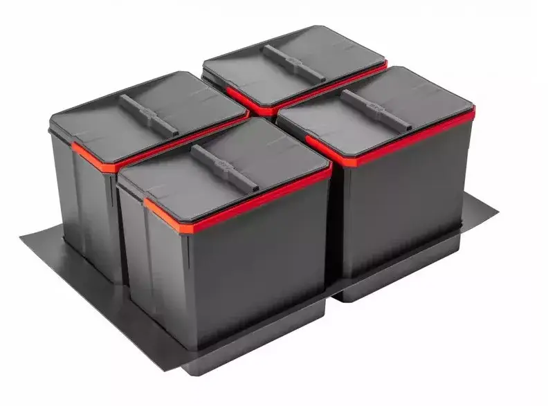 AxiSpace 800 mm, Integrierter Trennmülleimer mit 4 Behältern und Deckeln Újdonság