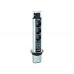 Szuper ajánlat Elosztó kihúzható, D60mm, 3x 230V sch, 2x USB-A, 1,8m kábellel, ezüst