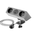 Elosztó SOFITO, gyors rögzítéssel, 2x 230V sch, USB-A+C, 1,5m kábellel, szürke flock Csak ma
