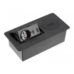Szuper ajánlat Elosztó AVARO PLUS, 1x 230V sch, USB A+C, indukciós töltő, 1,5m kábellel, fekete