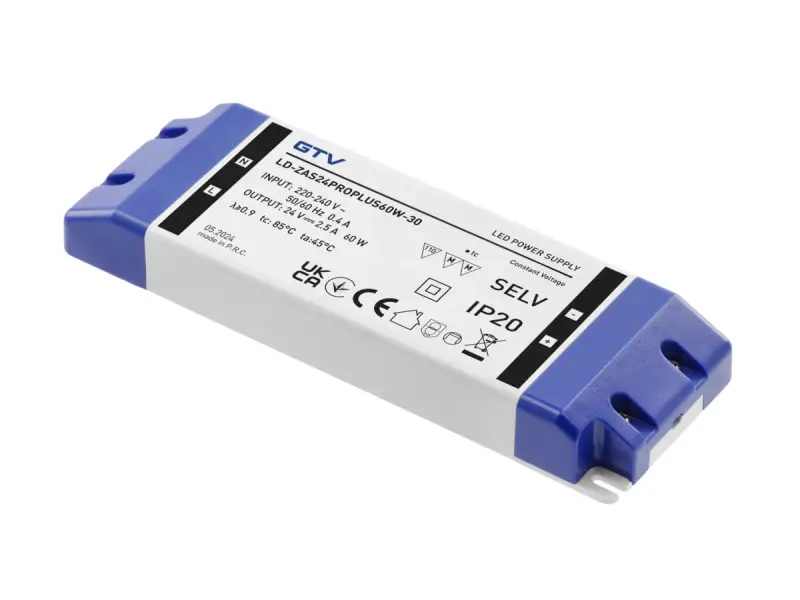 LED trafó PRO 220/24V IP20 60W - 185x65x22 mm Expressz szállítás