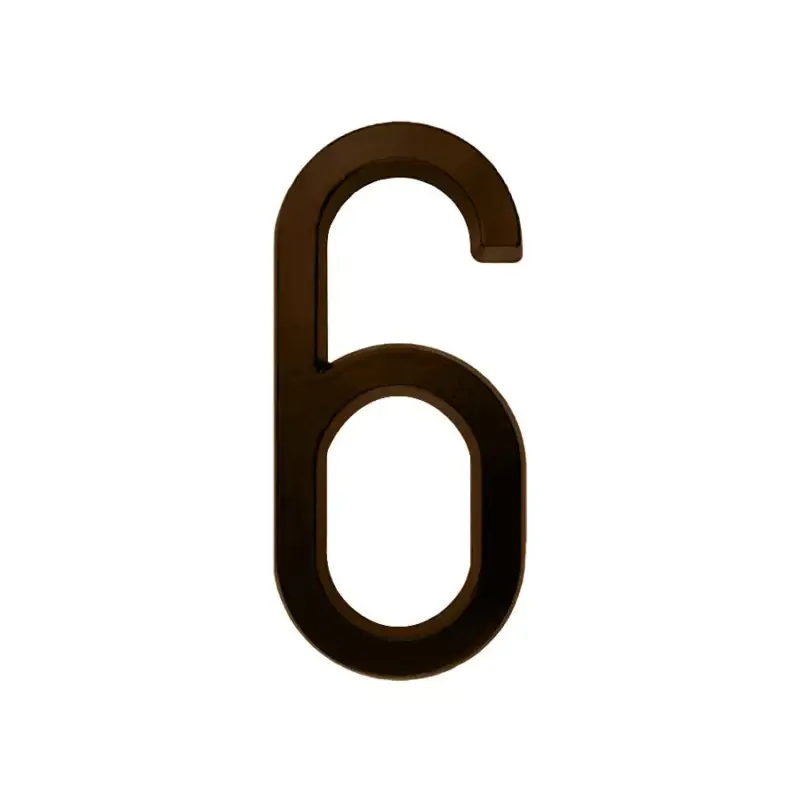 Házszám zamak barna "6-os"12x6cm kifutó Csak ma