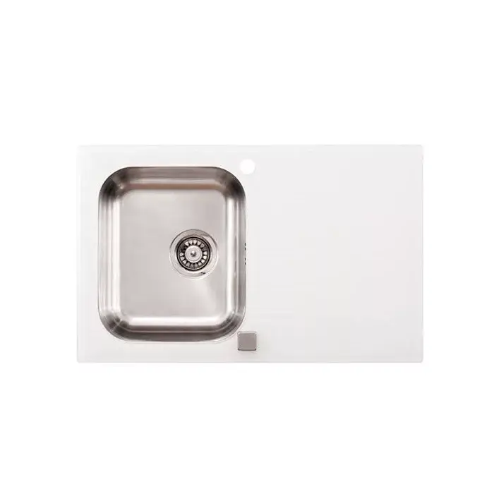 Onyx Üveg-inox mosogató fehér 800x500/180mm 137892 UTOLSÓ db! Kedvezményes ár