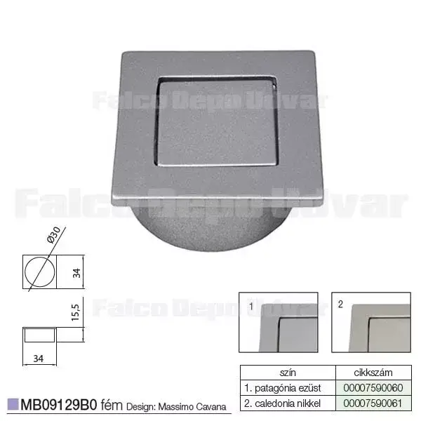 Fogantyú MB09129B0 34mm Patagónia Ezüst (Matt Króm) Biztonságos fizetés