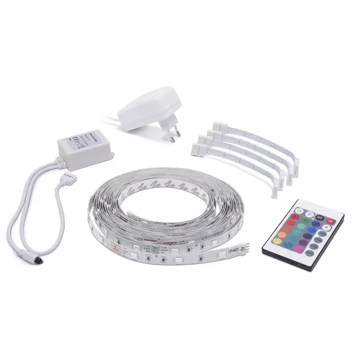Led-es szalag szett RGB Beltéri - Távirányítóval + Trafóval szines 5fm Árengedmény
