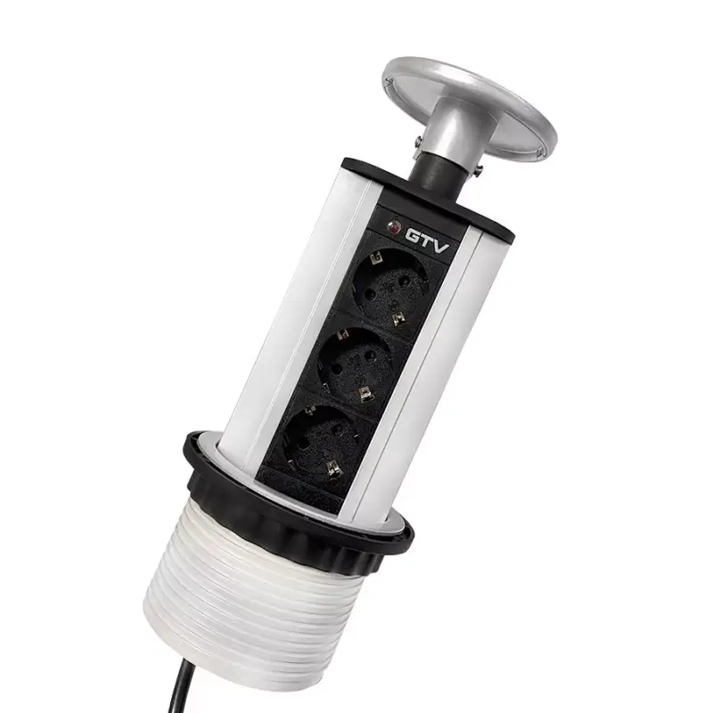 Végkiárusítás Konnektor Munkalapba süllyeszthető Ezüst 3x220V 130x220mm
