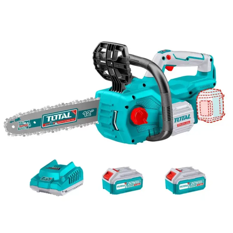Kedvezményes ár TOTAL Láncfűrész 300mm - 2x4,0Ah - 7,9m/s - 20V/P20S +töltő