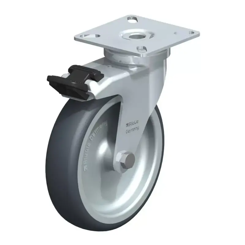 Szezonális akció Blickle görgő forgóvillás LPA-TPA 100G-FI gumi/polipropilén stop-fix fékkel, 70kg