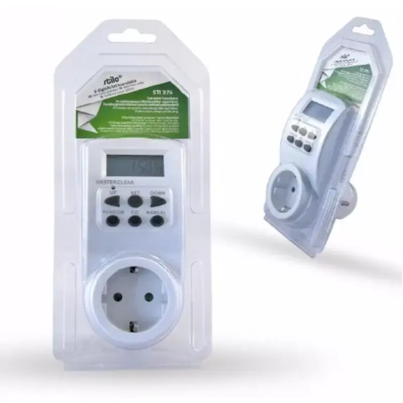 Legjobb ár Kapcsolóóra digitális heti időzítő fehér max.3600W, 230V,16A, (STI376) Stilo
