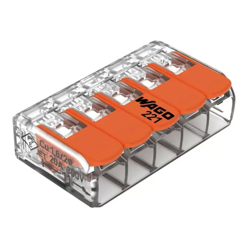 WAGO 221-415 vezeték összekötő sodrott 5-ös, átlátszó 0,2-4mm2, 32A Gyors szállítás
