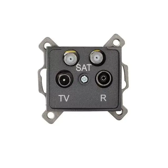 Kanlux 24927 DOMO 01-1590-041 grafit antenna csatlakozó aljzat TV/R/SAT/SAT végzáró Expressz szállítás