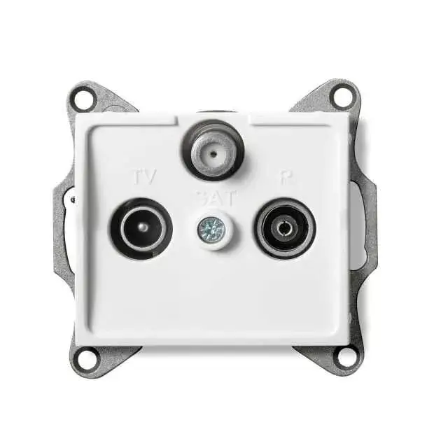 Prémium Kanlux 25102 LOGI 02-1340-002 fehér antenna csatlakozó TV/R/SAT aljzat átmenő