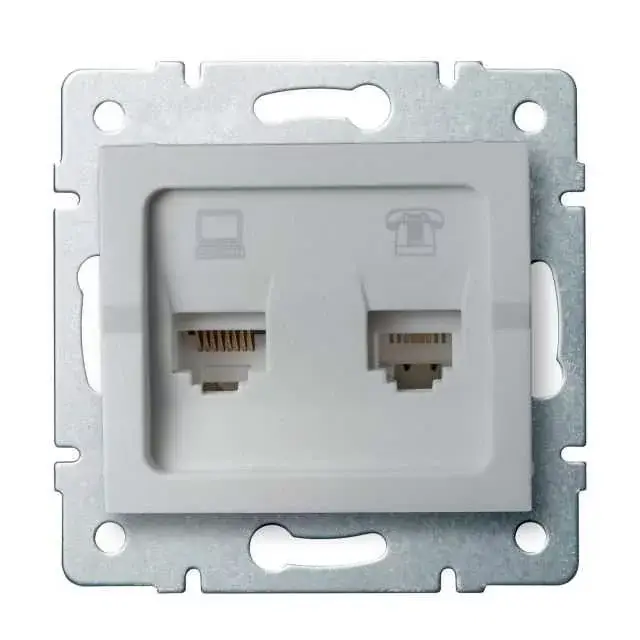 Legnépszerűbb Kanlux 25230 LOGI 02-1430-043 ezüst adat-telefoncsatlakozó aljzat (RJ45 Cat 5e+RJ11)