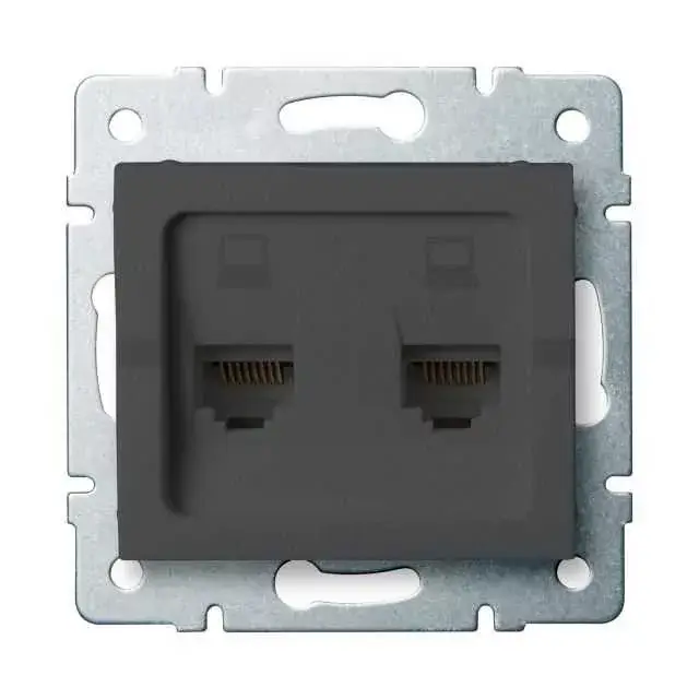 Kanlux 25287 LOGI 02-1410-041 grafit dupla adatcsatlakozó aljzat, független (2xRJ45 Cat 5e Jack) Gyors szállítás